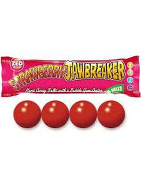 4-pk Zed Jawbreaker med Jordbærsmak og Kjerne av Tyggegummi 33 g