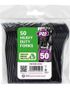 50 stk Svarte Heavy Duty Gjenbrukbare Plastgafler