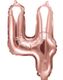 Tallet 4 - Rose Gullfarget 35 cm Liten Folieballong