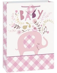 1 stk Jumbo Baby Pink Elephant Godteposer/Partybags