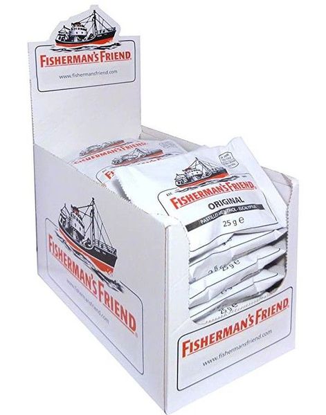 24 stk Fisherman's Friend med Smak av Menthol og Eucalyptus - Hel Eske 600 gram