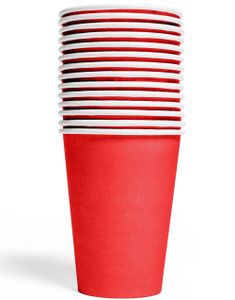 14 stk Røde Pappkrus 210 ml