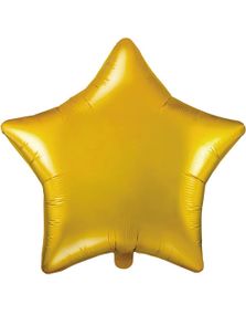 Stjerneformet Gullfarget Folieballong 48 cm