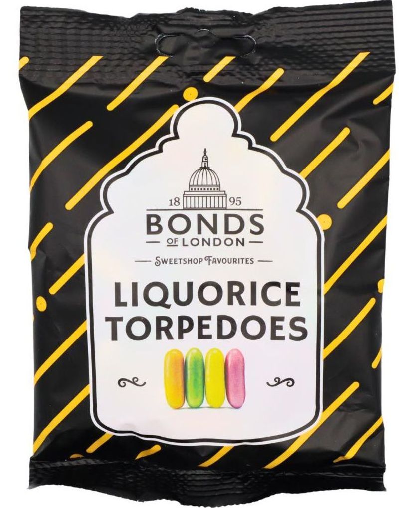 Liquorice Torpedoes - Bonds of London 120 gram (UK)