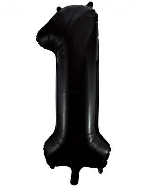 Tallet 1 - Svart JUMBO Folieballong 86 cm