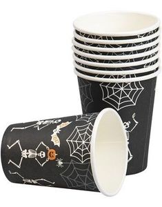 8 stk Halloween Pappkrus 270 ml med motiv av Dansende Skjelett 