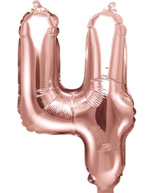 Tallet 4 - Rose Gullfarget 35 cm Liten Folieballong