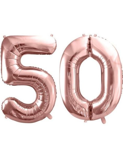 50 år ballonger - 86 cm rosegull