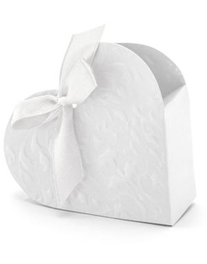 10 stk Hvite Hjerteformet Gaveesker 9x10x3 cm