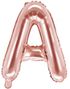 Rose Gullfarget Bokstavballonger A-Z - 35 cm 