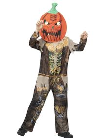 Pumpkin Scarecrow Reaper - Fugleskremsel Kostyme med Maske til Barn 