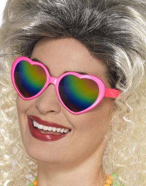 Rosa Hjerte Solbriller med Speilglass