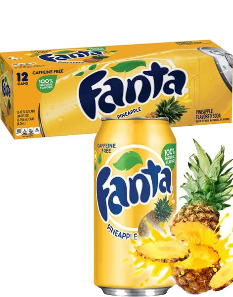 12 pack Fanta Pineapple / Ananas Smak av 355 ml (USA Import)