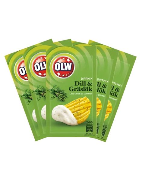 16 stk OLW Dipmix med Dill og Gressløk - Hel Eske