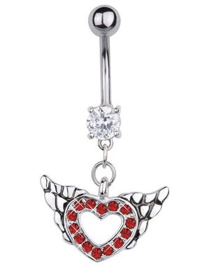 Heart Of An Angel Navlepiercing - Rød