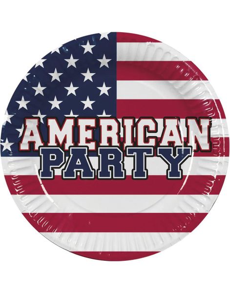10 stk American Party Papirtallerkener 23 cm