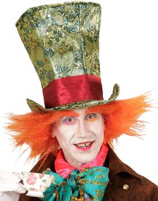 Mad Hatter Inspirert Flosshatt med Kreppet Hår 