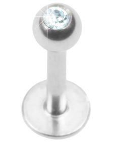 Shiny Stone - Labret Piercing med Lys Blå Sten
