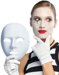 Deluxe Ansiktmaske Mime Hvit