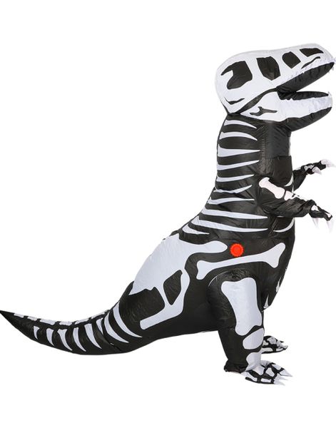 Oppblåsbar Skjelett Dinosaur / T-Rex Kostyme - Onesize