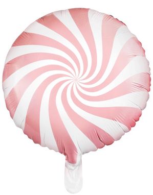Lys Rosa Candy Mønstret Folieballong 45 cm