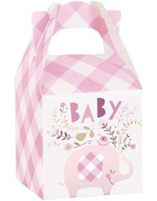 8 stk Baby Pink Elephant Gaveesker 7,5x7,5 cm