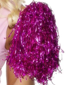 2 stk Metallisk Rosa Pom Poms