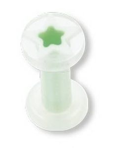Green Star Akryl - Hvit Piercing Plugg
