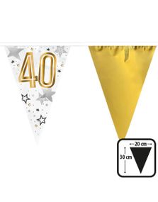 40-år - Stjernemønstret og Gullfarget Banner 6 Meter