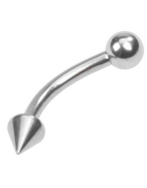 Øyenbrynspiercing med Spike med Rund Kule - 1.2 x 8 mm