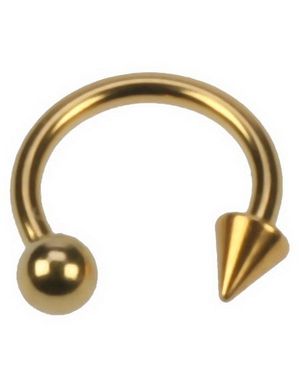Rund med Ball & Spike - 1.2 x 8 mm Gullfarget Øyenbrynspiercing