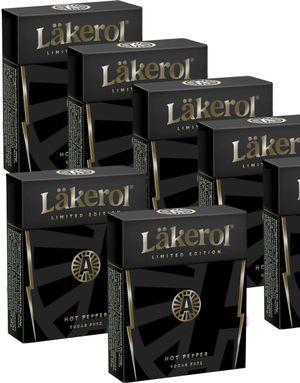 48 stk Läkerol Sugarfree Hot Pepper / Sukkerfrie Pastiller med Sterk Smak - Hel Eske 1,2 kg