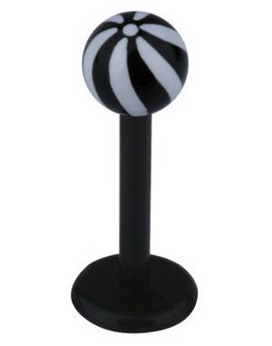Candy Stripes Labret - Svart/Hvit - Strl 1,2x8x4mm