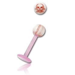 Pink Skull 1.2 x 8 mm (piercing) 