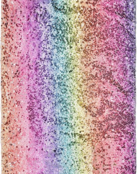 Regnbuefarget Bordløper i Polyester 30 cm x 5 meter