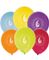 VELG BLANT 10 TALL - 6 stk Flerfargede Tallballonger 30 cm