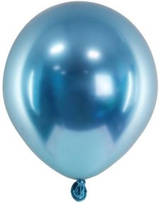 50 stk 12 cm - Blå Glossy Mirror Ballonger