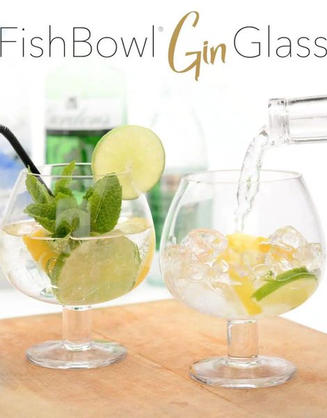 2 stk Premium Fishbowl Gin Krystallglass 600 ml