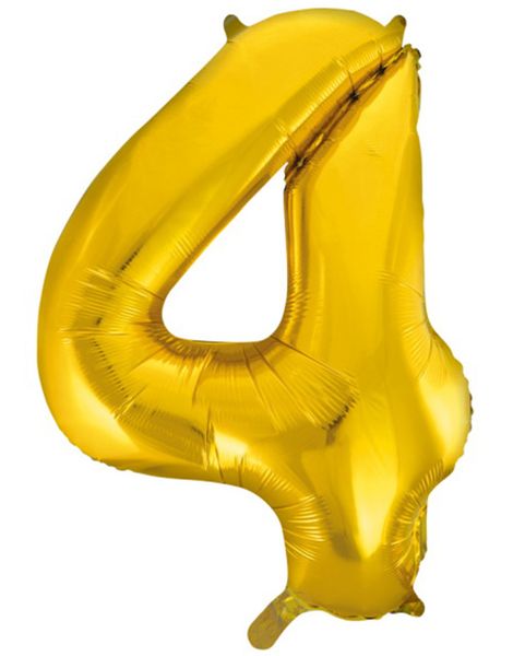 Tallet 4 - Gullfarget JUMBO Folieballong 86 cm