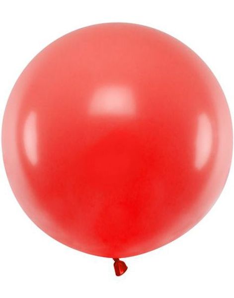Rød Pastellfarget Rund JUMBO Ballong 60 cm