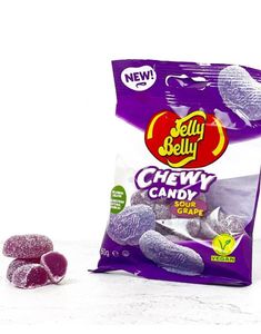 Jelly Belly Chewy Candy Sours - Sur Vingummi med Druesmak 60 gram (USA Import)