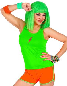 Neon Orange Kostyme-Shorts med Gule Kanter
