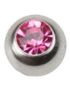 Blank Stålkule Med Rosa Sten
