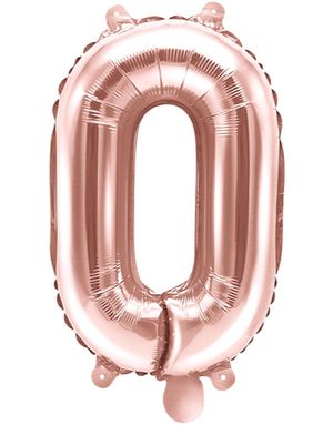 Tallet 0 - Rose Gullfarget 35 cm Liten Folieballong