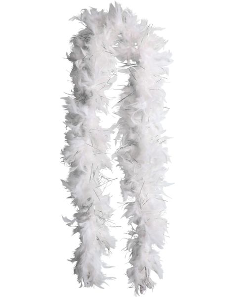 Fjærboa / Feather Boa - Hvit og Sølv (183 cm)