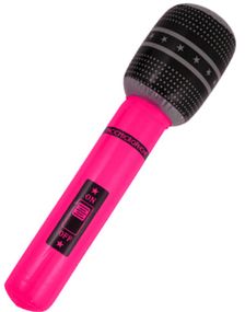 Oppblåsbar Neon Rosa Mikrofon 40 cm