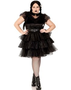 Svart Raving Rebel Dame Kostyme Sett - 3 Deler