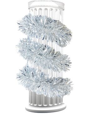 Ekstra Stor og Fyldig Sølvfarget Glitter-Girlander til Juletre og Rekkverk 180x10 cm