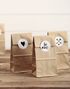 6 stk Brune Gaveposer og Thank You-Klistremerker