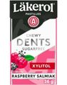 Läkerol Dents Raspberry Salmiak / Sukkerfrie Pastiller med Bringebær- og Salmiakksmak 36 gram